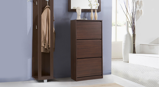 Portain Shoe Cabinet Simple (Dark Walnut)